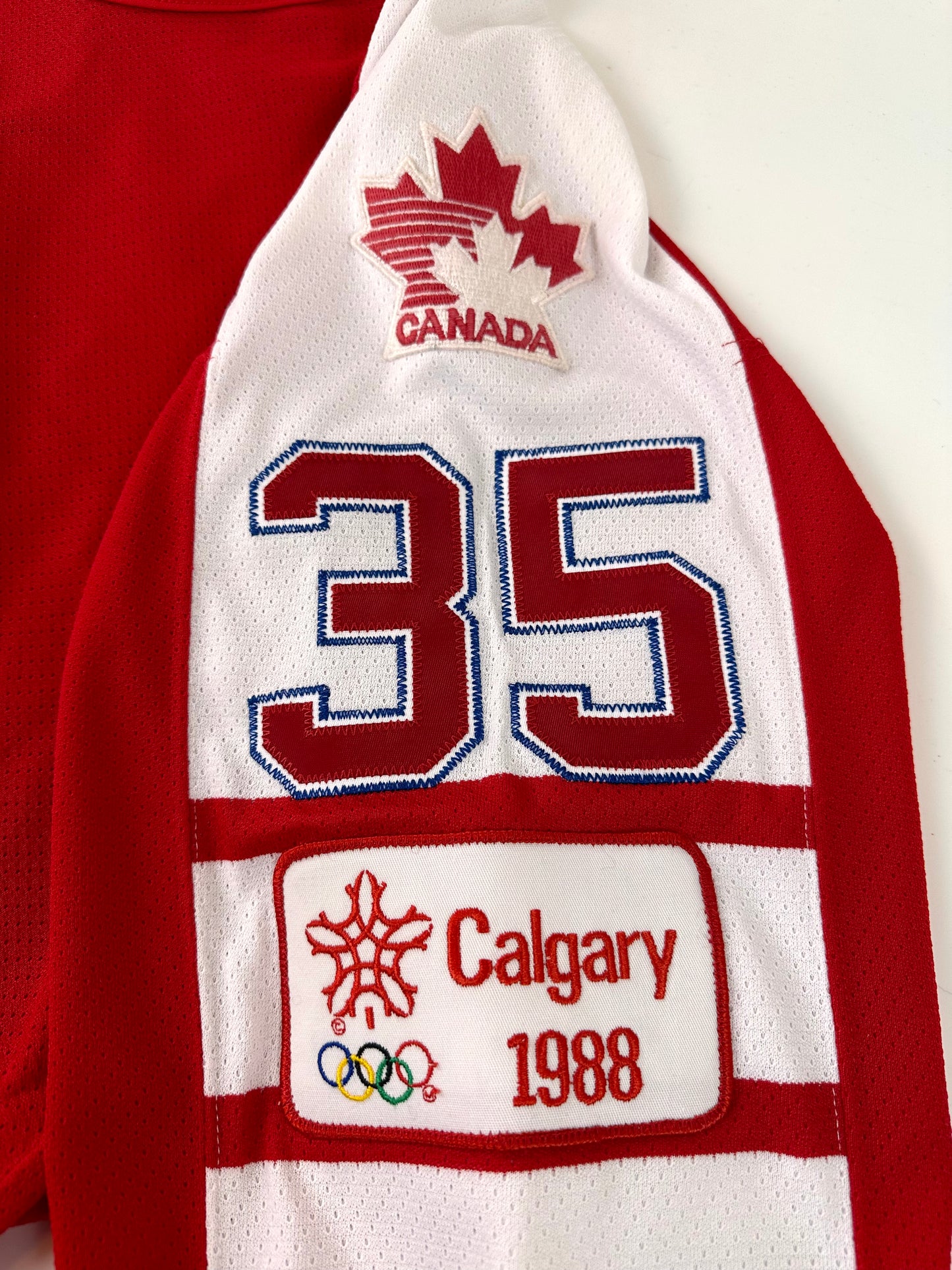 Team Canada 1988 Olympics Andy Moog Hockey Jersey (50/Large)