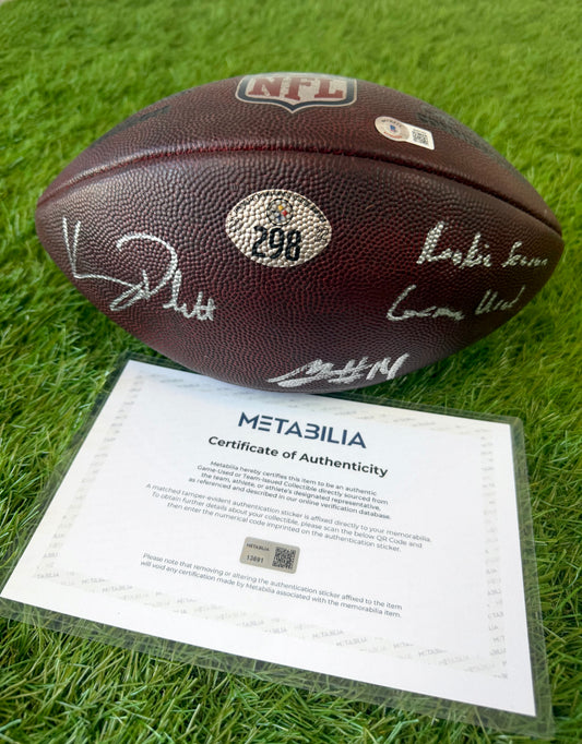 Game Used Pittsburgh Steelers NFL Football “The Duke” Ball Signed by Kenny Pickett and George Pickens