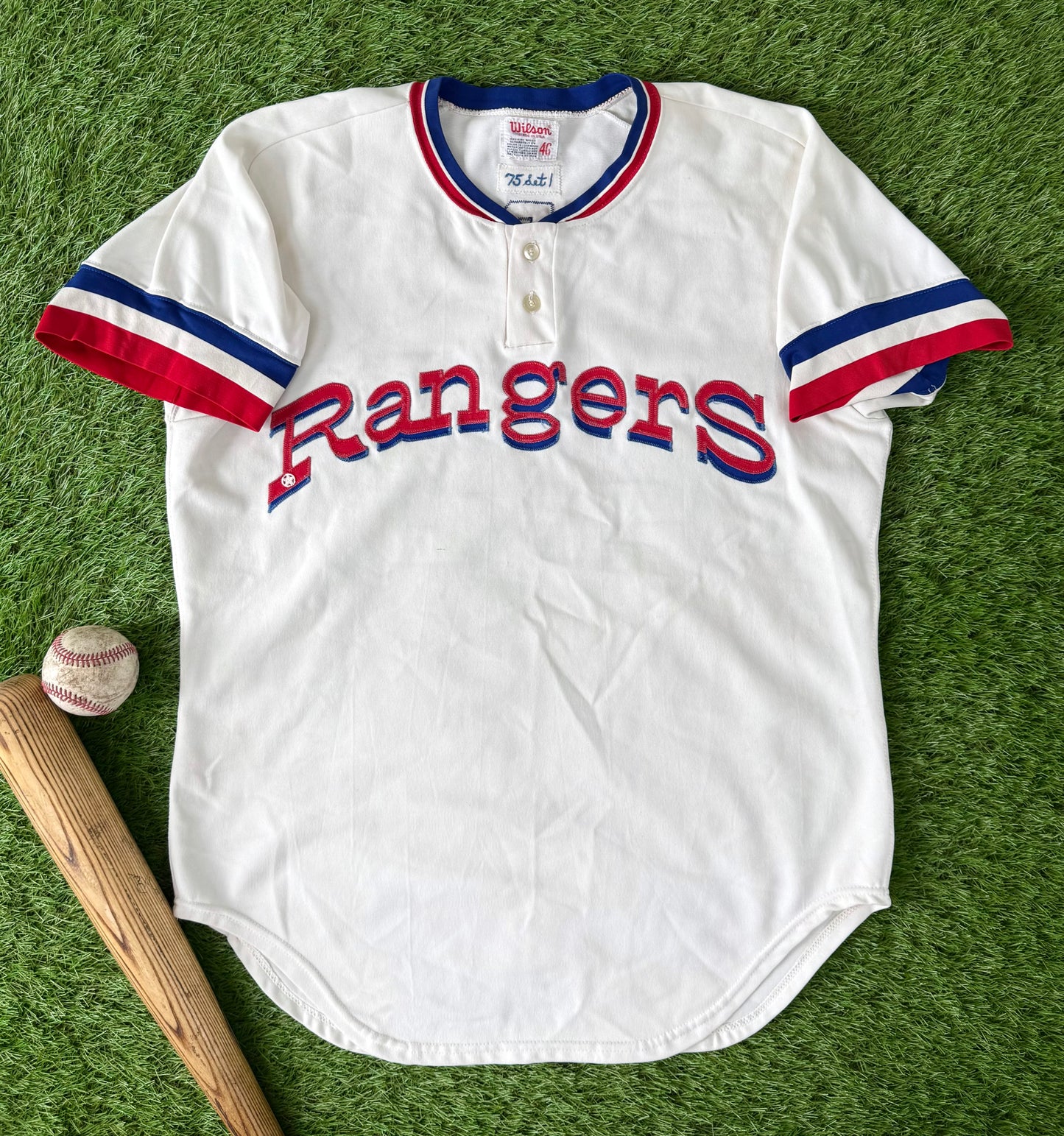 Texas Rangers Rich Shubert 1975 Game Worn MLB Baseball Jersey (46/XL)