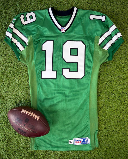 New York Jets Keyshawn Johnson 1997 Autographed Game Issued NFL Football Jersey (46/Large)