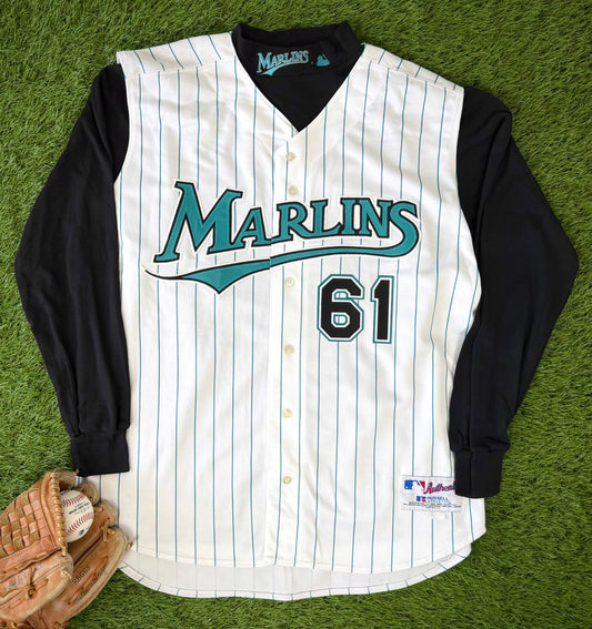 Florida Marlins Josh Beckett 2001-2002 Vest MLB Baseball Jersey and Long Sleeved Undershirt (52/XXL)