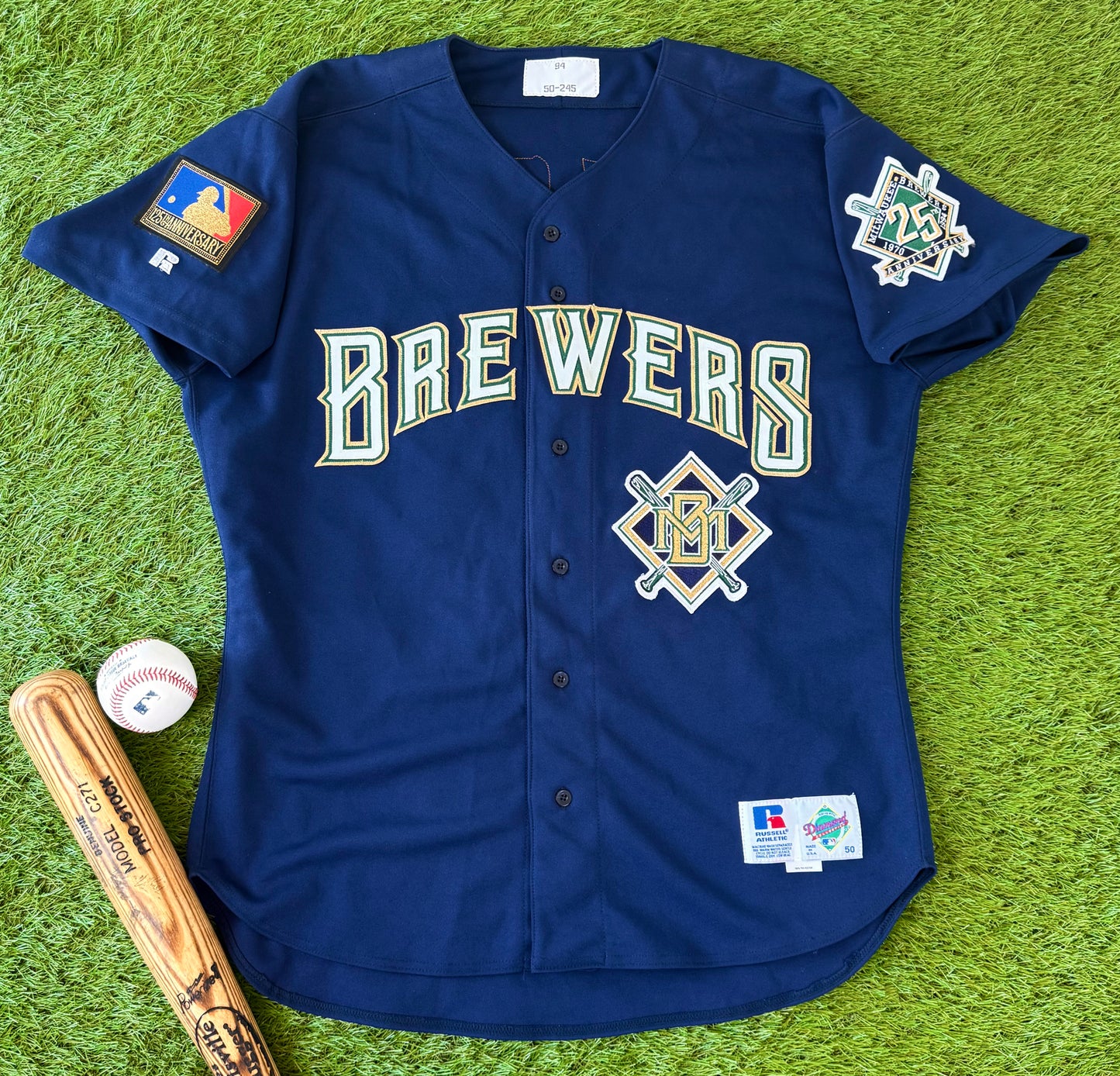 Milwaukee Brewers Greg Vaughn 1994 Team Issued MLB Baseball Jersey (50/XL)