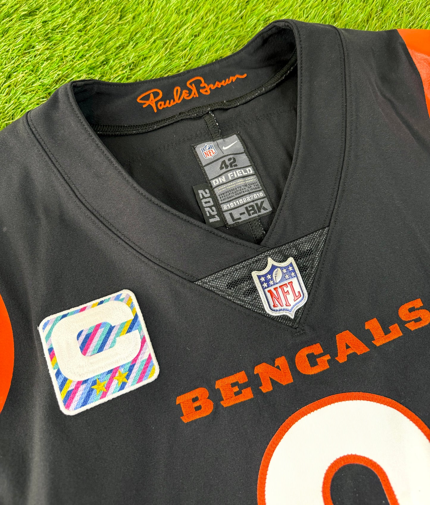 Cincinnati Bengals 2021 Game Issued Joe Burrow NFL Football Jersey (42/Medium)