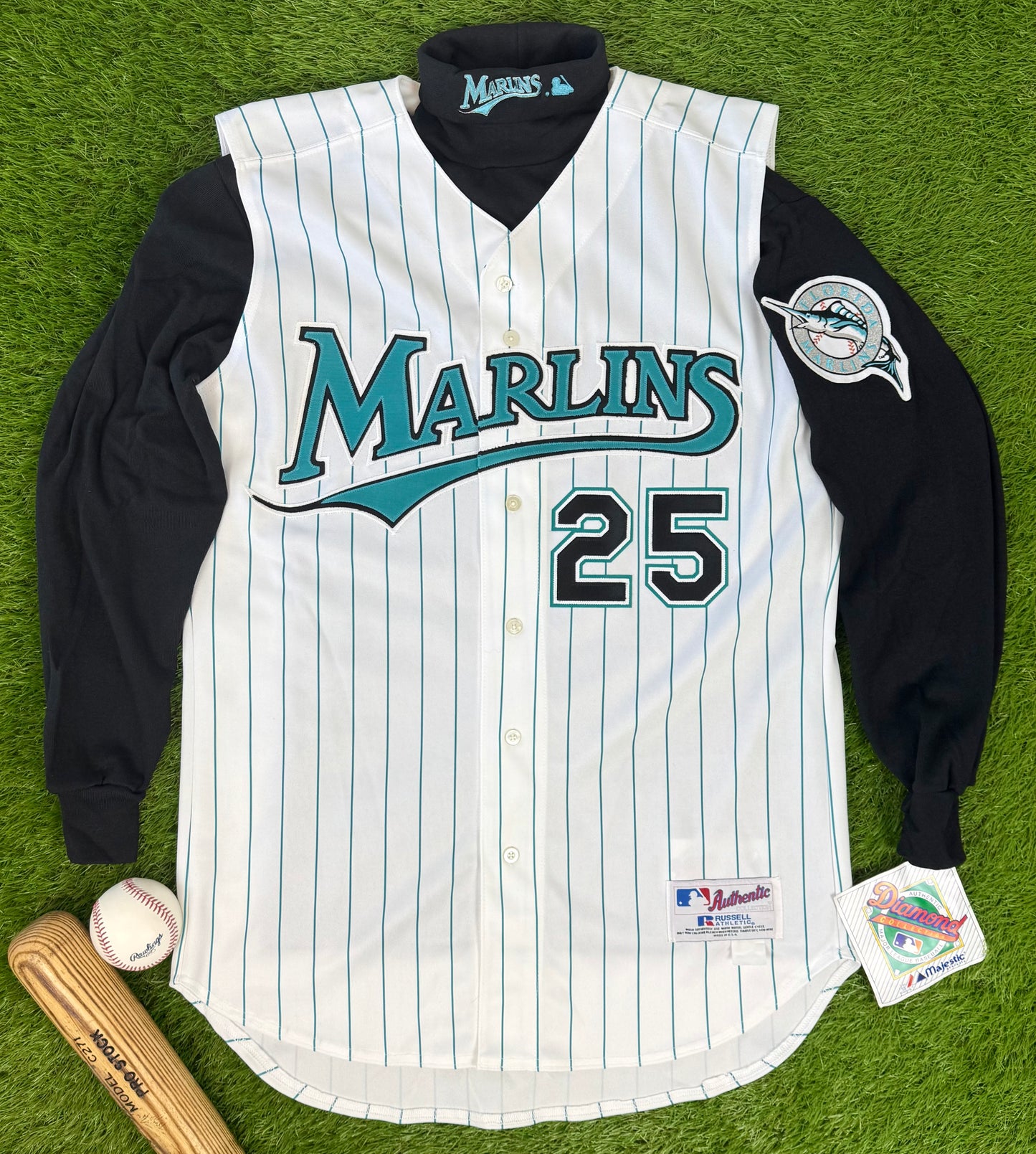 Florida Marlins 2000-2002 Derrick Lee MLB Baseball Jersey (46/Large)