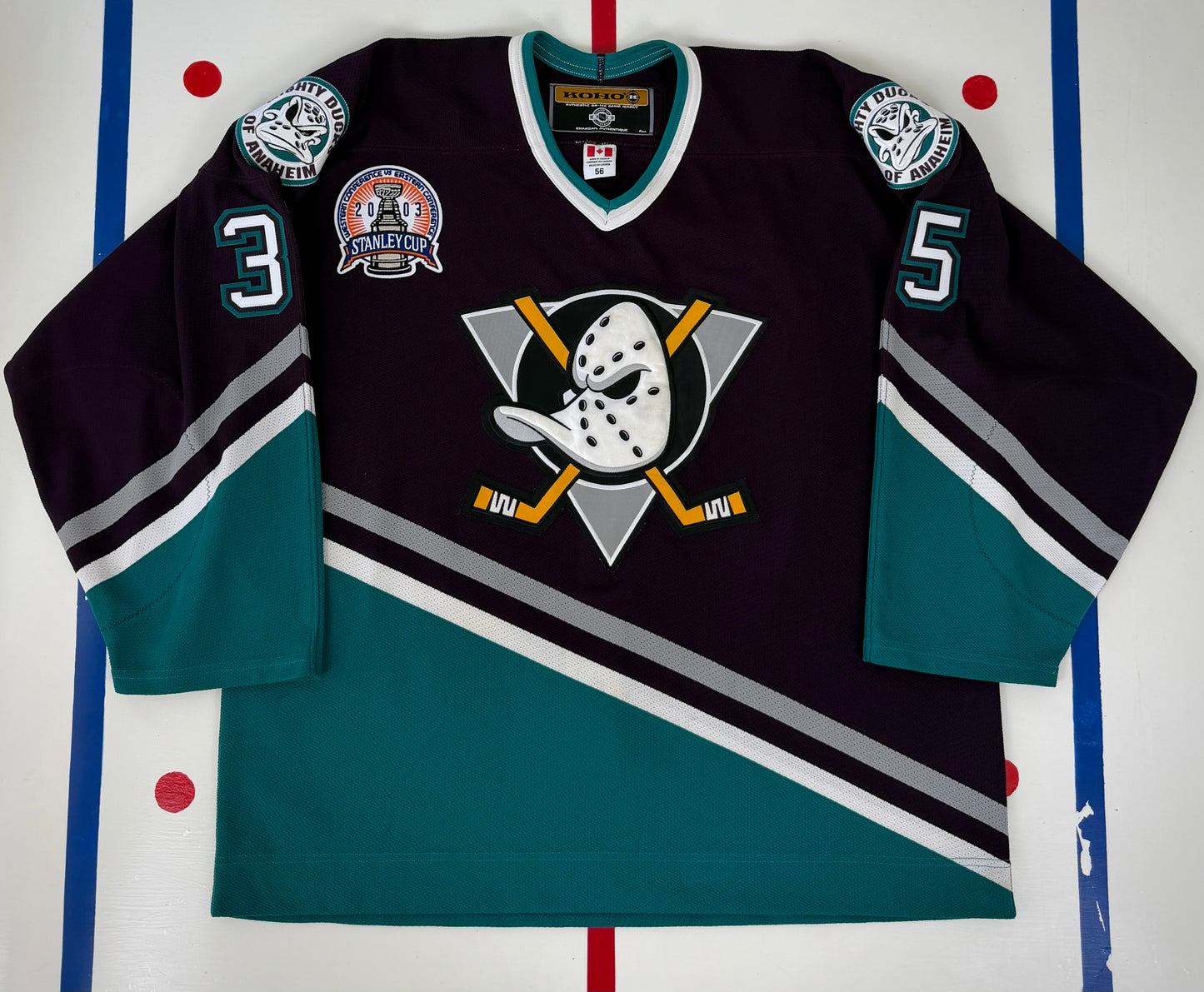 Mighty Ducks of Anaheim Jean-Sébastien Giguère 2003 Stanley Cup Finals NHL Hockey Jersey (56/XXL)