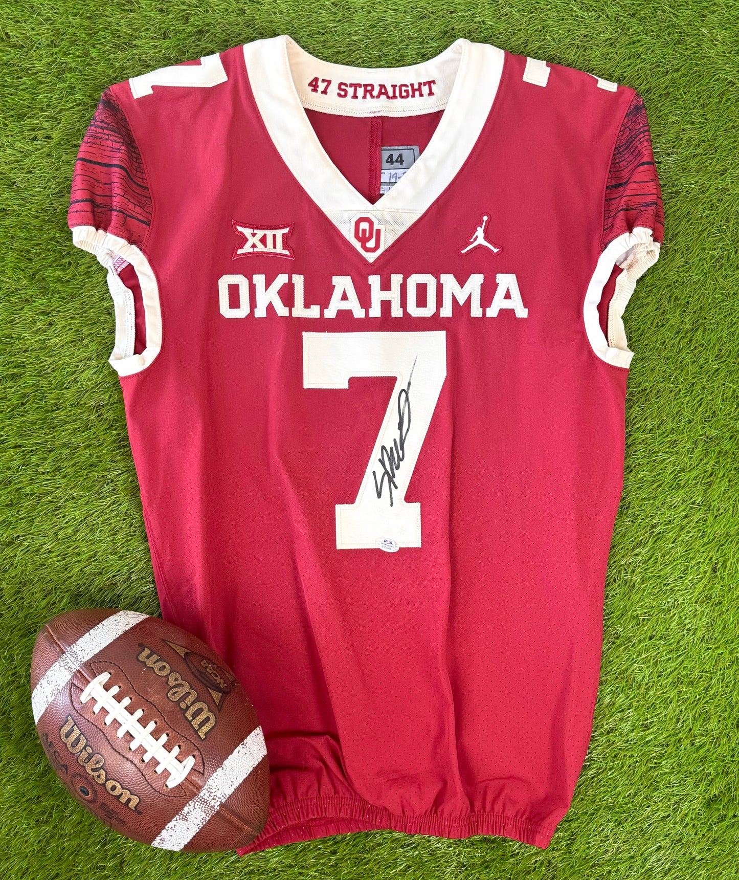 Oklahoma Sooners 2021 Spencer Rattler Signed College Football Jersey (44/Large)