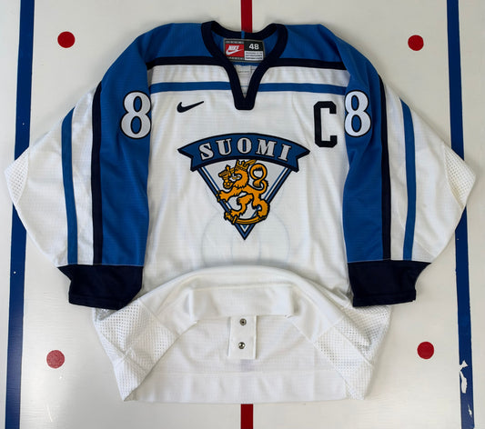 Team Finland Teemu Selanne 2002 Olympics Hockey Jersey (48/Large)