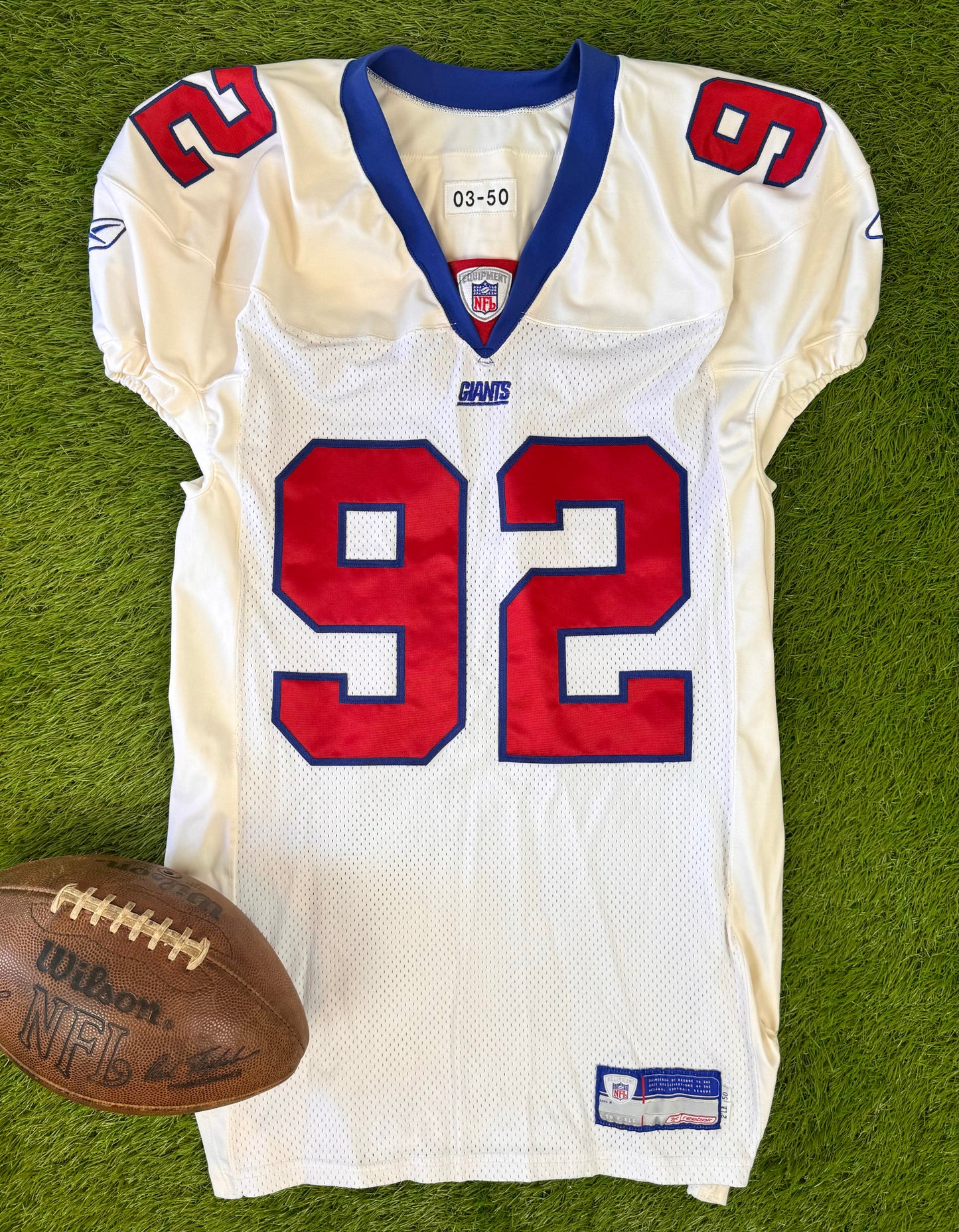 New York Giants Michael Strahan 2003 Team Issued NFL Football Jersey (50/XL)