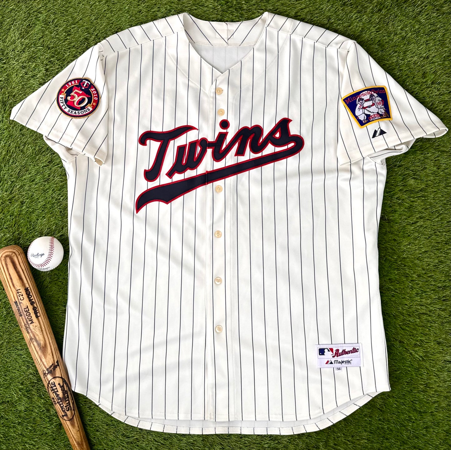 Minnesota Twins 2010 Joe Mauer Throwback MLB Baseball Jersey (56/XXXL)