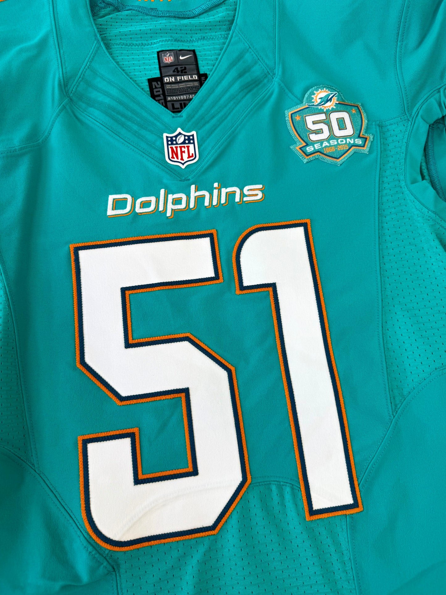 Miami Dolphins Mike Pouncey 2015 NFL Football Jersey (42/Medium)