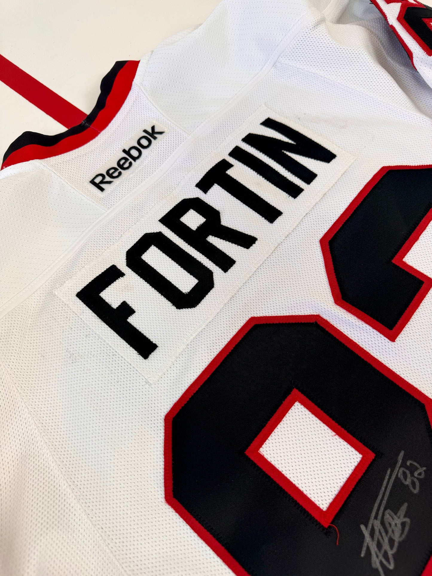 Chicago Blackhawks Alexandre Fortin Preseason Game Worn NHL Hockey Jersey (56/XXL)