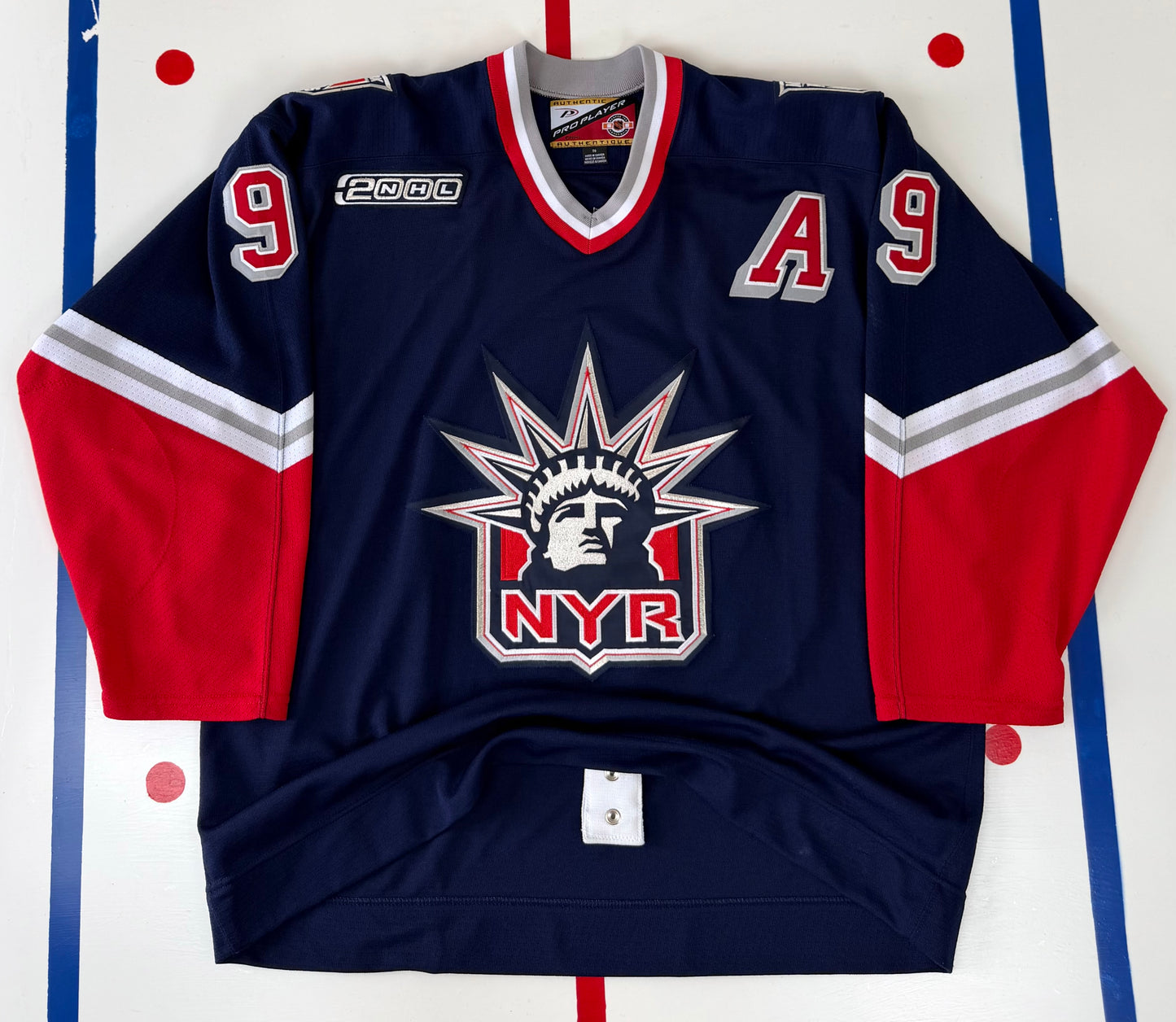 New York Rangers Adam Graves 1999-2000 Alternate Lady Liberty NHL Hockey Jersey (56/XXL)