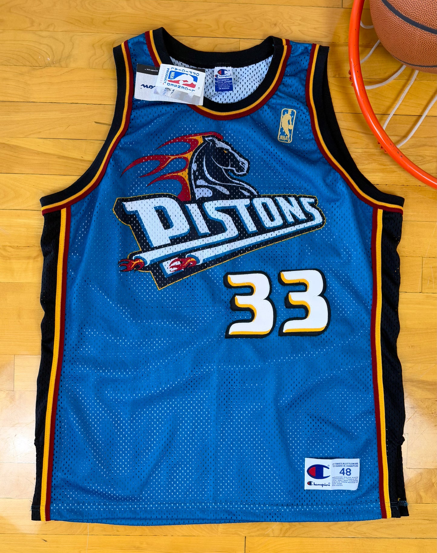 Detroit Pistons 1996-1997 Grant Hill NBA Basketball Jersey (48/XL)