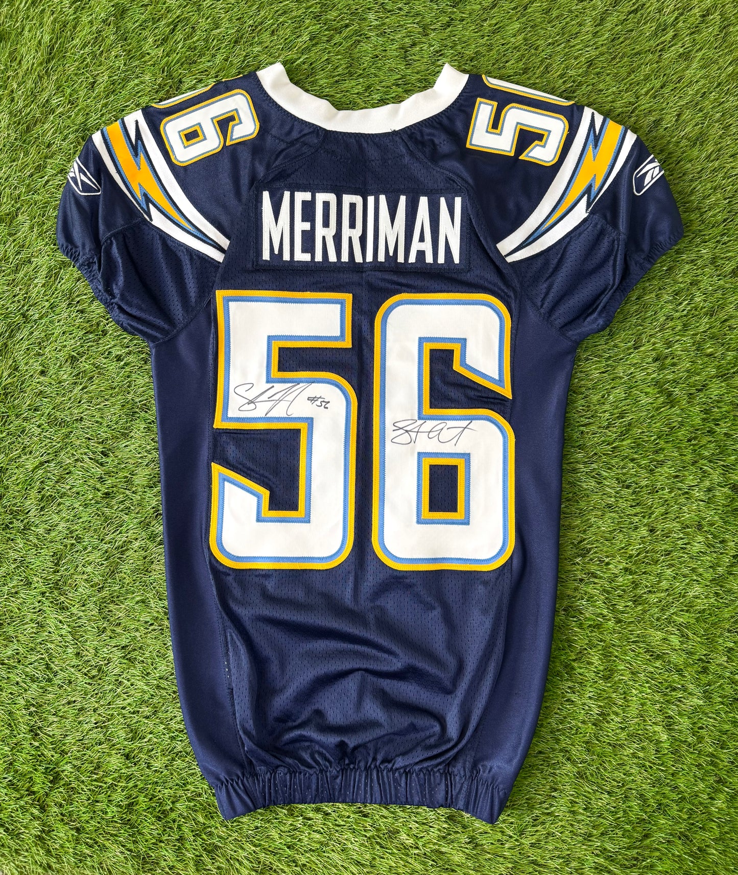 San Diego Chargers Shawne Merriman Team Issued Autographed NFL Football Jersey (44/Large)