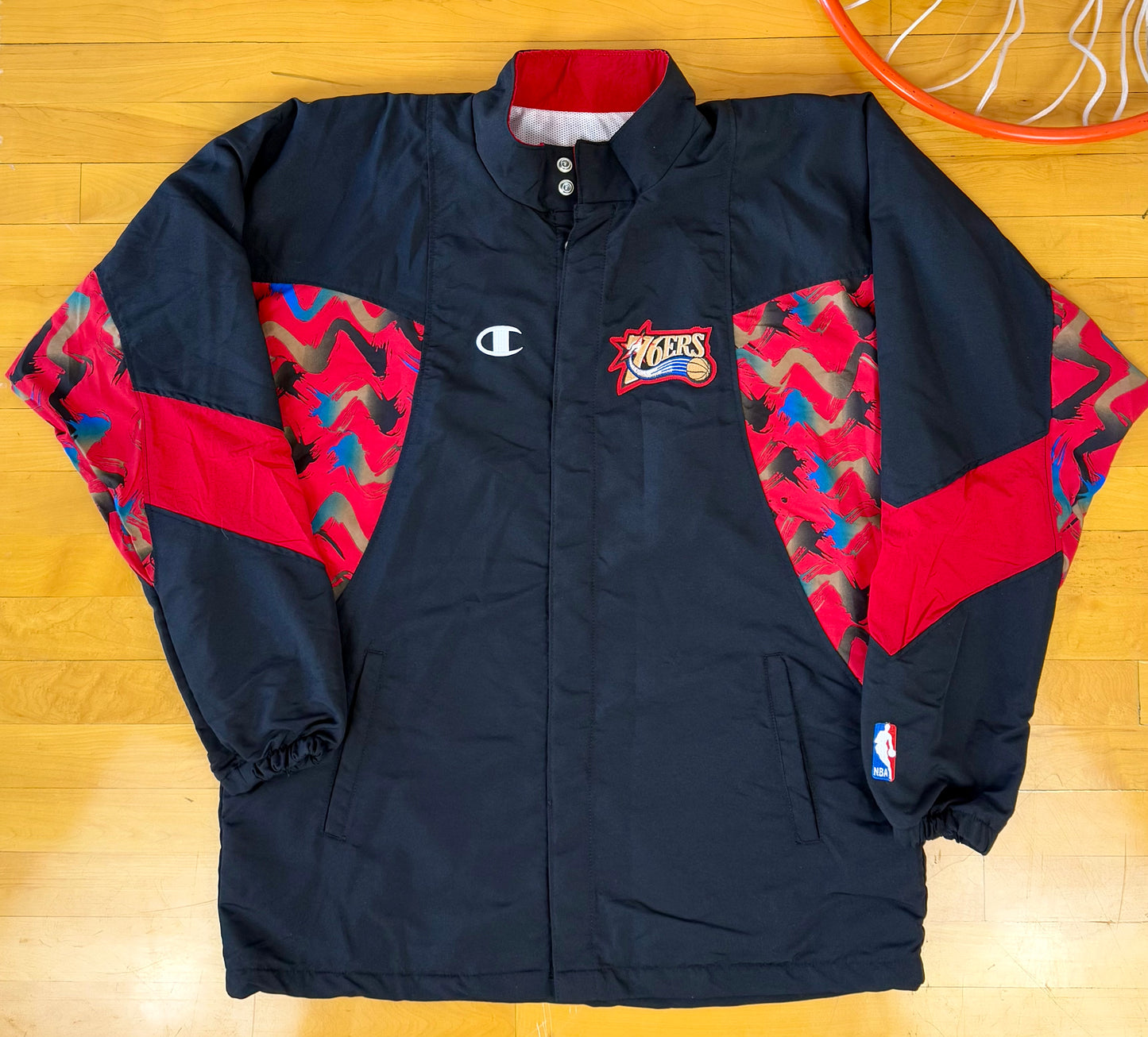 Philadelphia 76ers 1997-1998 Team Issued NBA Basketball Warm Up Jacket (44/Large)