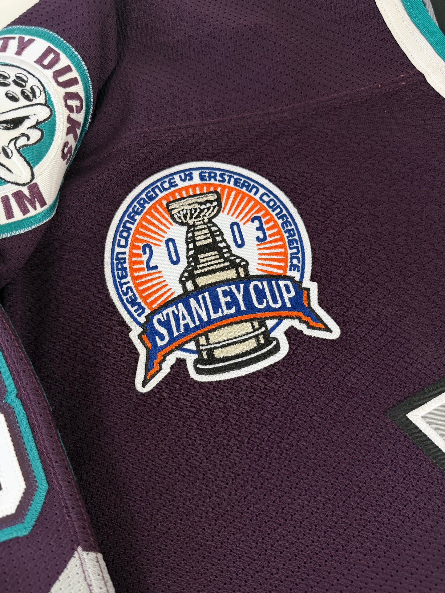 Mighty Ducks of Anaheim Jean-Sébastien Giguère 2003 Stanley Cup Finals NHL Hockey Jersey (56/XXL)