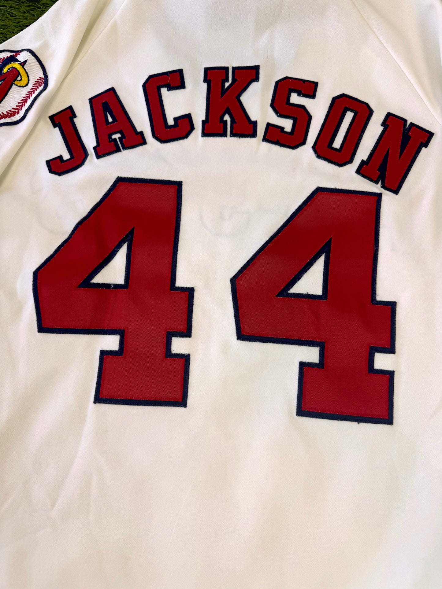 California Angels Reggie Jackson 1985 MLB Baseball Jersey (42/Large)