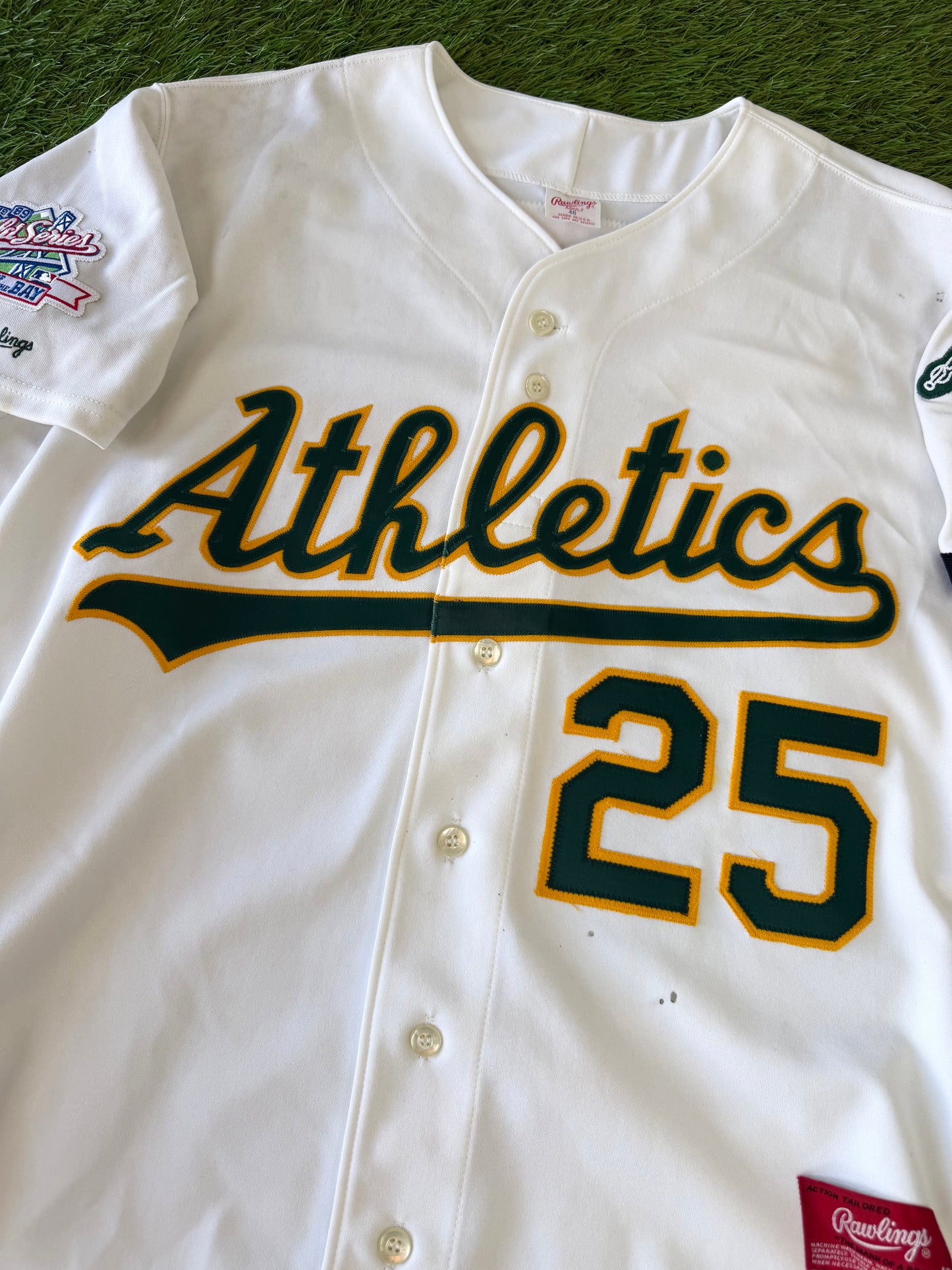 Oakland Athletics Mark McGwire 1989 World Series MLB Baseball Jersey (48/XL)