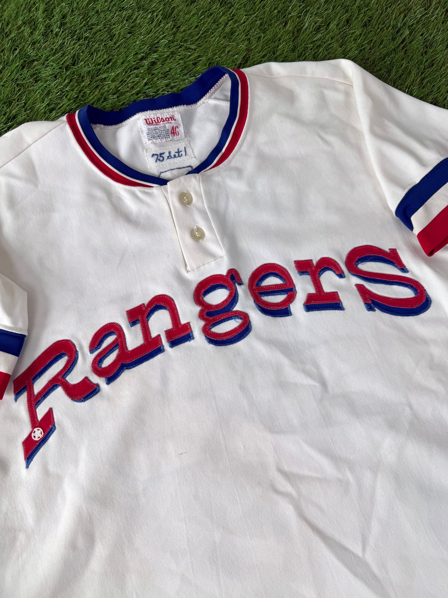 Texas Rangers Rich Shubert 1975 Game Worn MLB Baseball Jersey (46/XL)