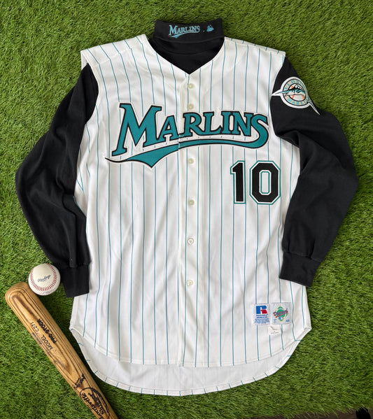 Florida Marlins Gary Sheffield 1997 World Series MLB Baseball Vest Jersey & Long Sleeved Undershirt (48/XL)