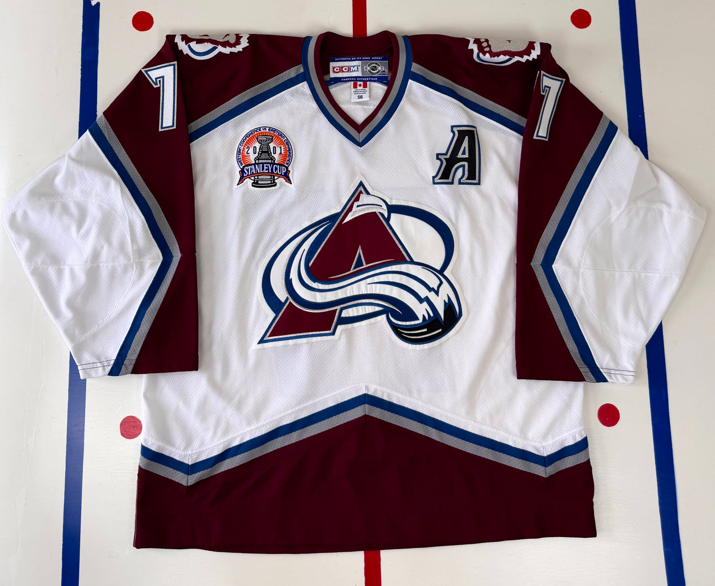 Colorado Avalanche Ray Bourque 2001 Stanley Cup Finals NHL Hockey Jersey (56/XXL)