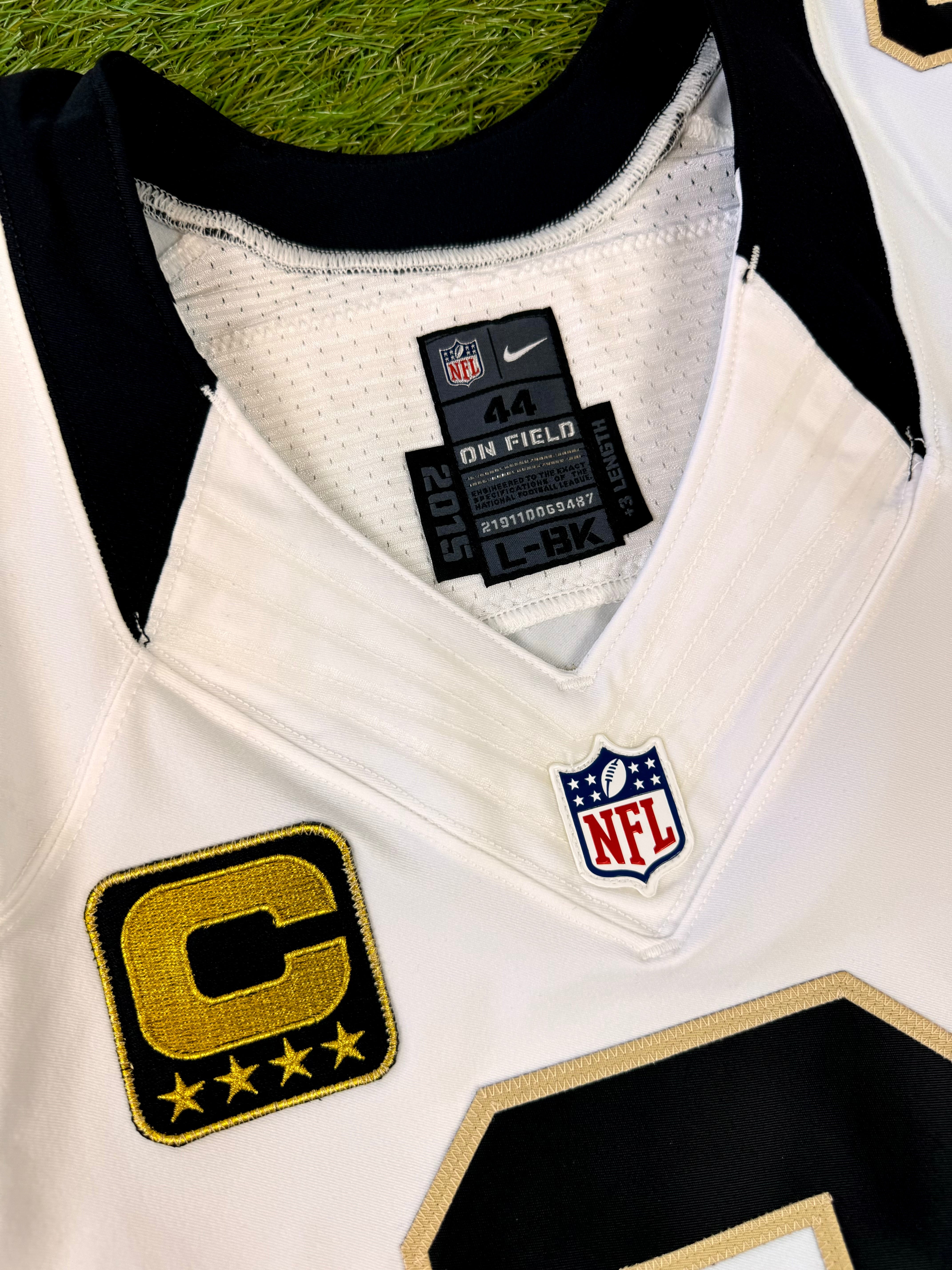 New Orleans Saints 2015 Drew Brees NFL Football Jersey 44 Large Grail Snipes