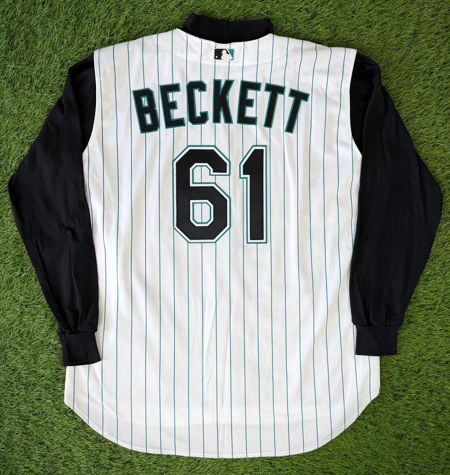 Florida Marlins Josh Beckett 2001-2002 Vest MLB Baseball Jersey and Long Sleeved Undershirt (52/XXL)