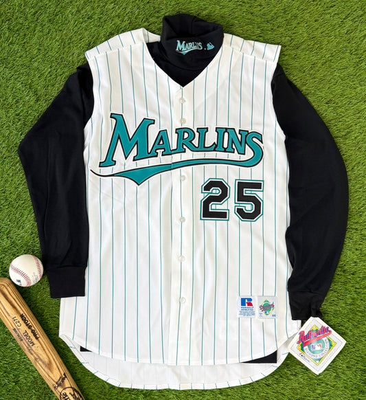 Florida Marlins 1998-1999 Derrick Lee MLB Baseball Jersey (46/Large)