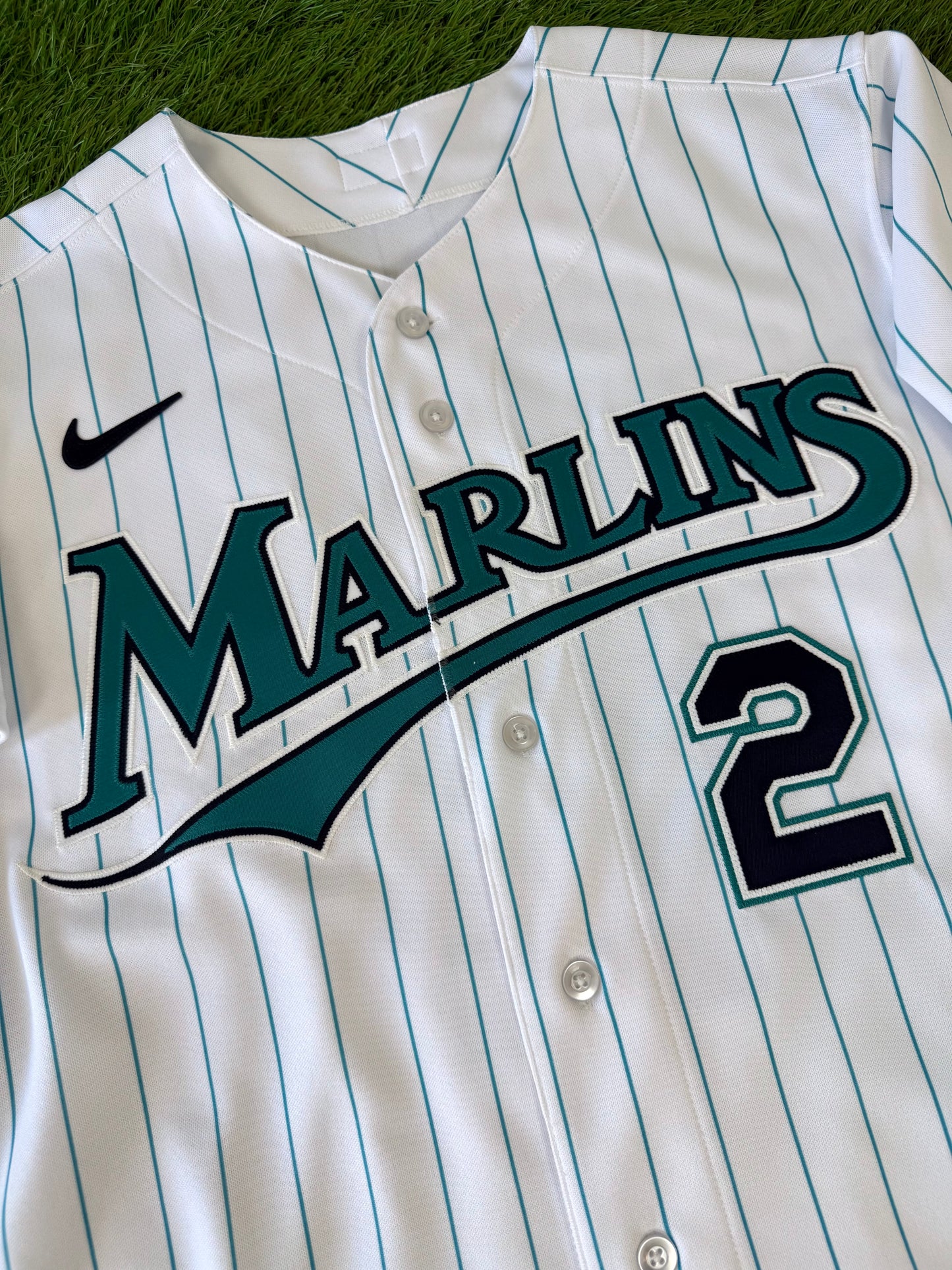Miami Marlins Jazz Chisholm Jr. 2023 Throwback MLB Baseball Jersey (42/Medium)