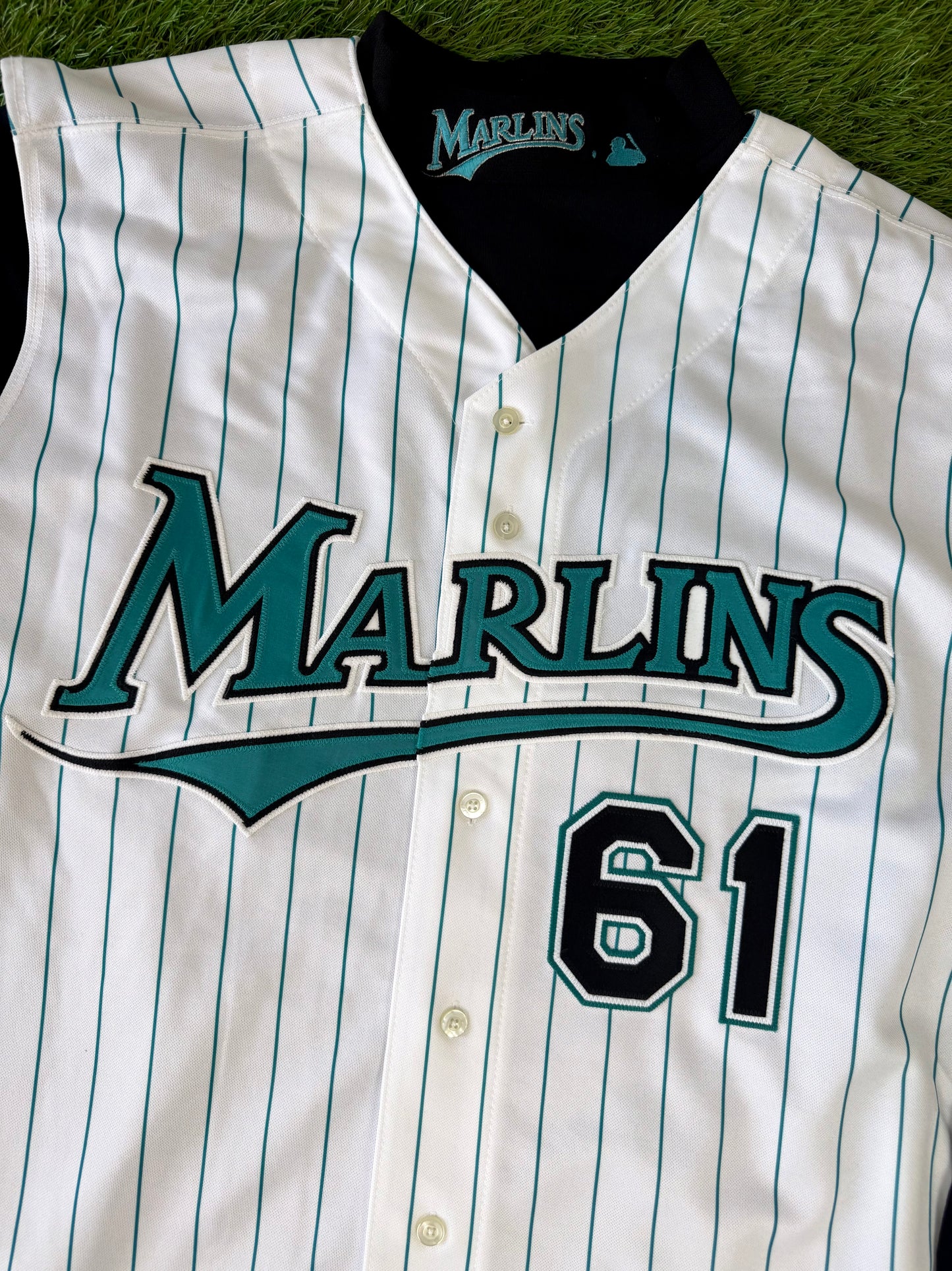 Florida Marlins Josh Beckett 2001-2002 Vest MLB Baseball Jersey and Long Sleeved Undershirt (52/XXL)