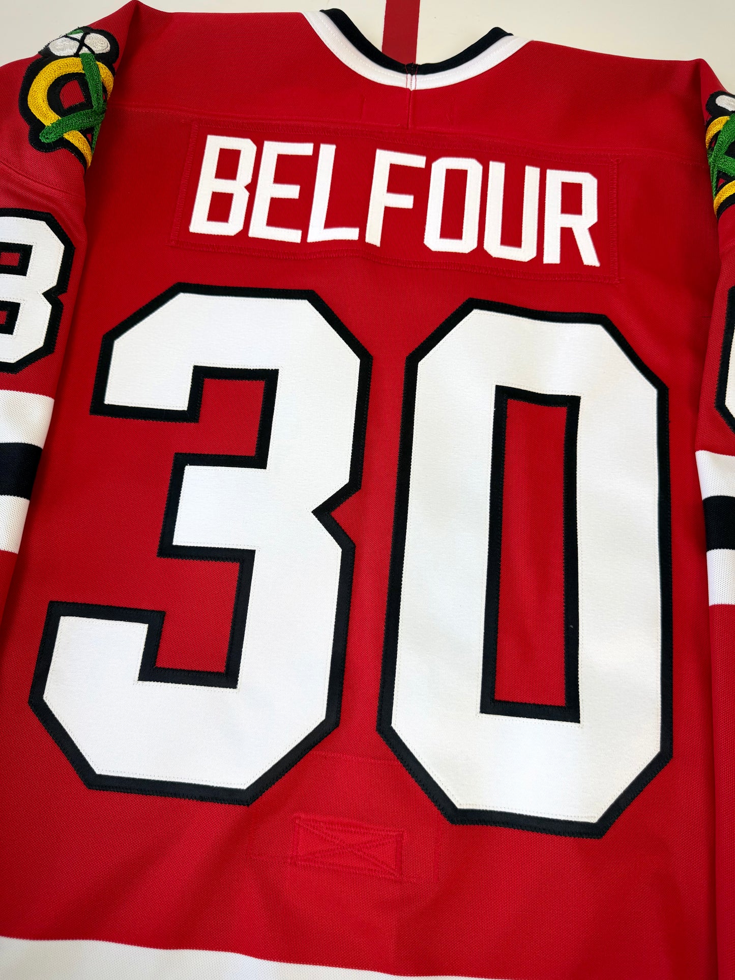 Chicago Blackhawks Ed Belfour 1992 Stanley Cup Finals NHL Hockey Jersey (48/Large)