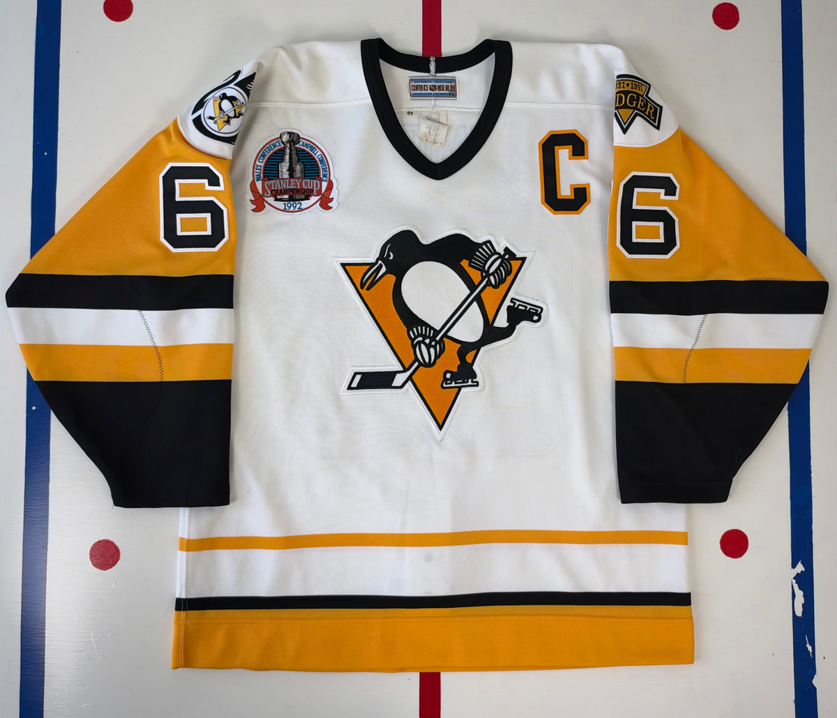 Pittsburgh Penguins Mario Lemieux 1992 Stanley Cup Finals NHL Hockey Jersey (48/Large)