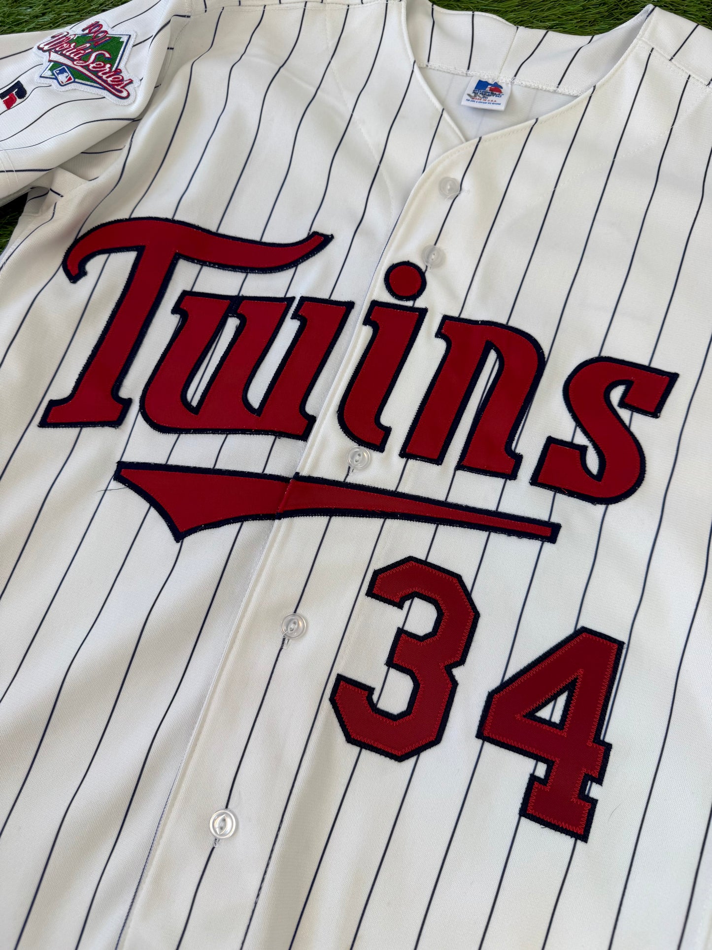 Minnesota Twins Kirby Puckett 1991 World Series MLB Baseball Jersey (40/Medium)