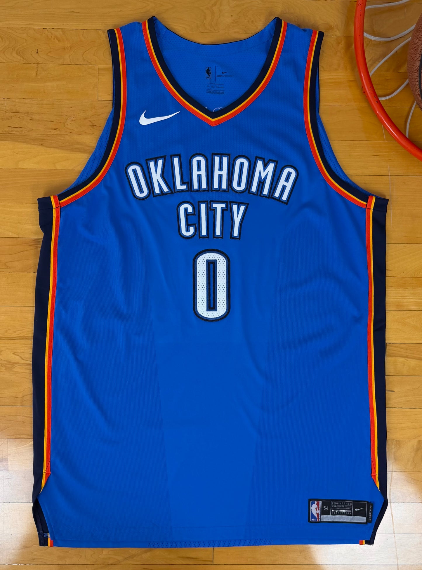 Oklahoma City Thunder Russell Westbrook 2017-2019 NBA Basketball Jersey (54/XXL)