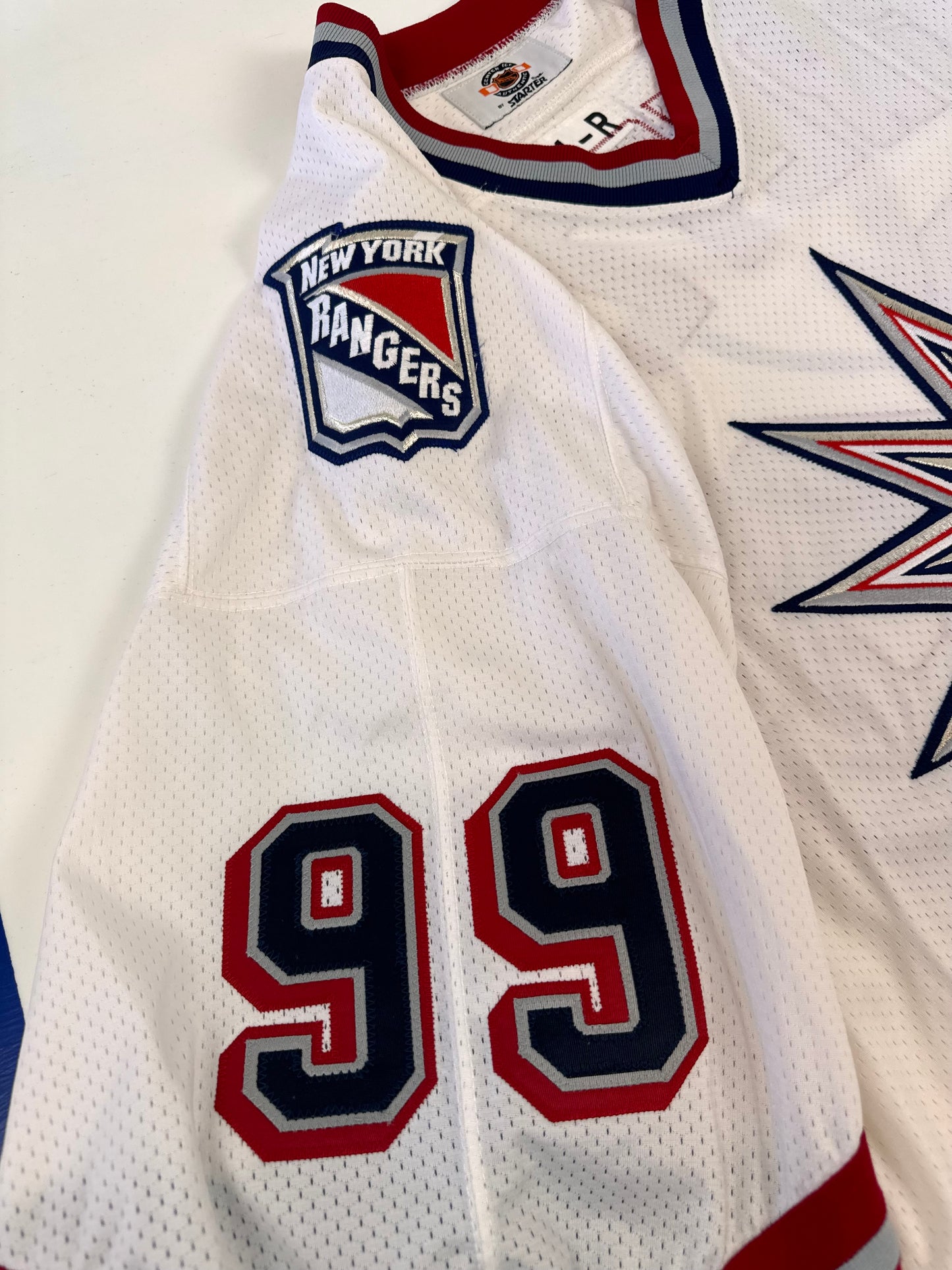 New York Rangers 1998-99 Wayne Gretzky White Lady Liberty NHL Hockey Jersey (54/XL)