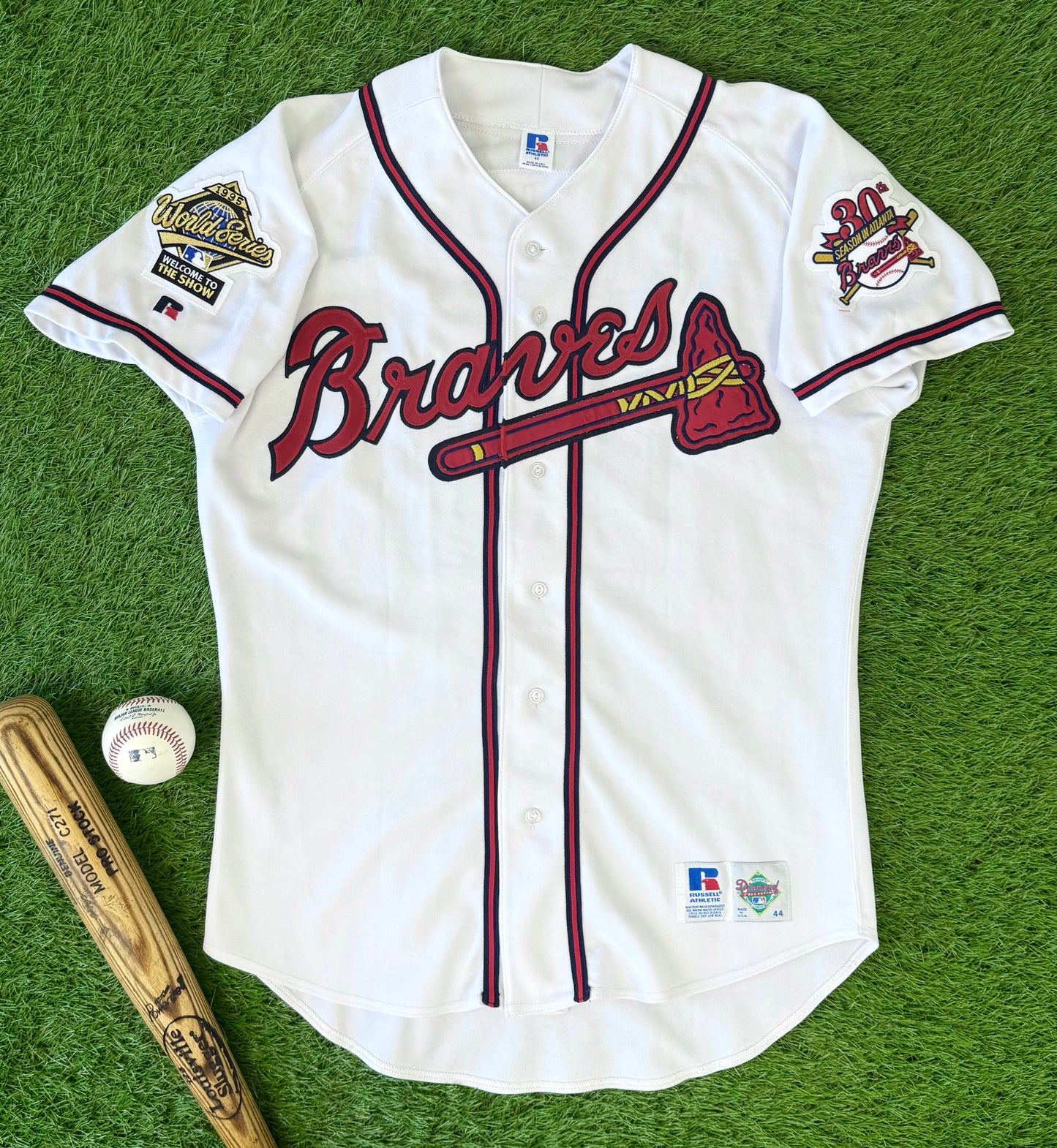 Atlanta Braves Chipper Jones 1995 World Series MLB Baseball Jersey (44/Large)