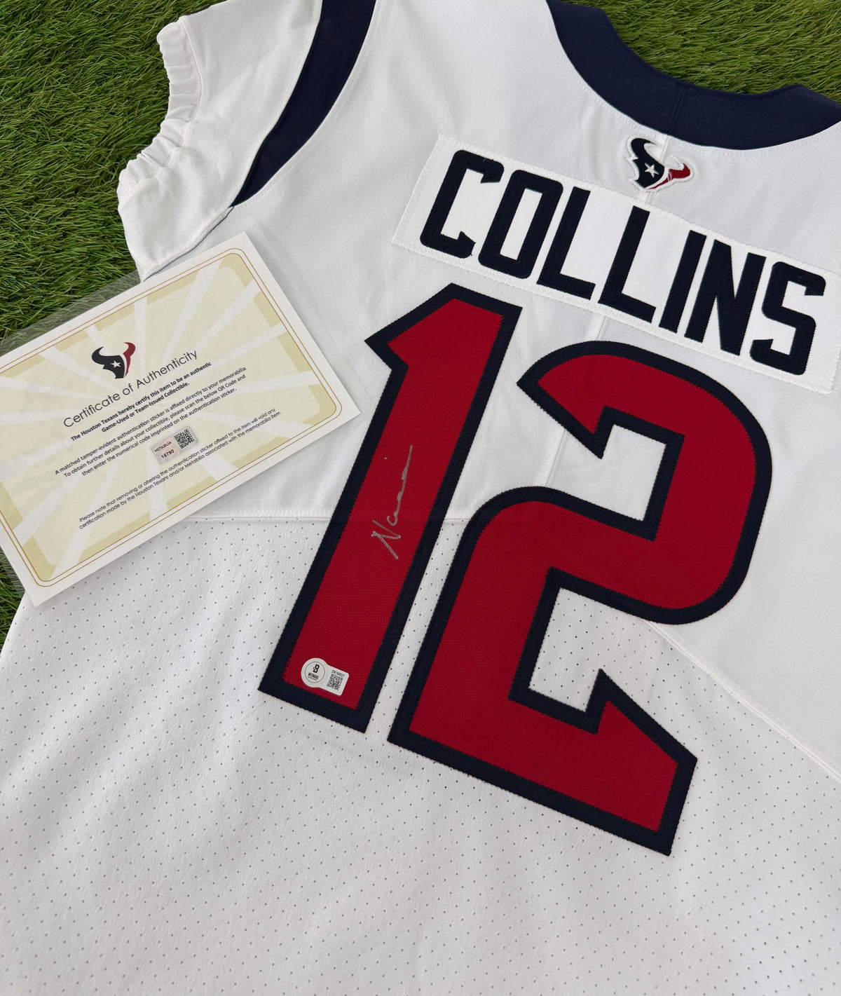 Houston Texans Nico Collins 2021 Autographed Team Issued NFL Football Jersey (44/Large)
