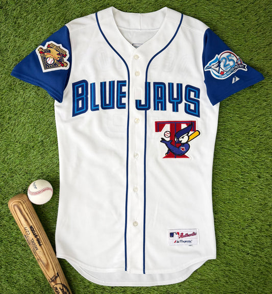Toronto Blue Jays Carlos Delgado 2001 Faux Vest Home Alternate MLB Baseball Jersey (40/Medium)