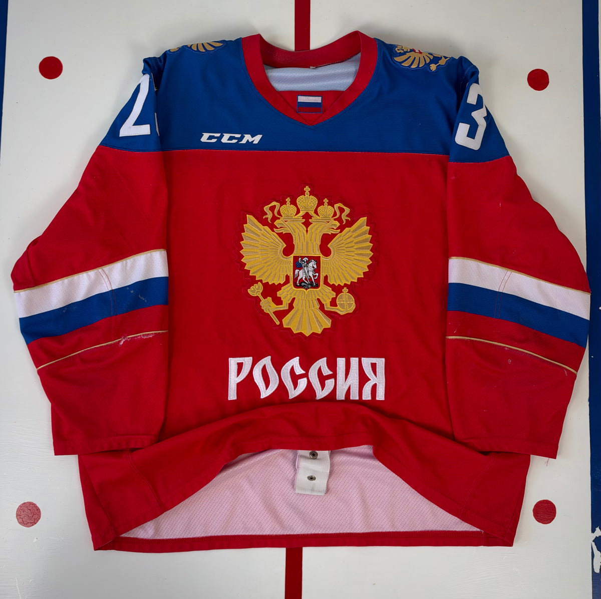 Team Russia Dmitry Zlodeyev 2021 Game Worn Hockey Jersey (48/Large)
