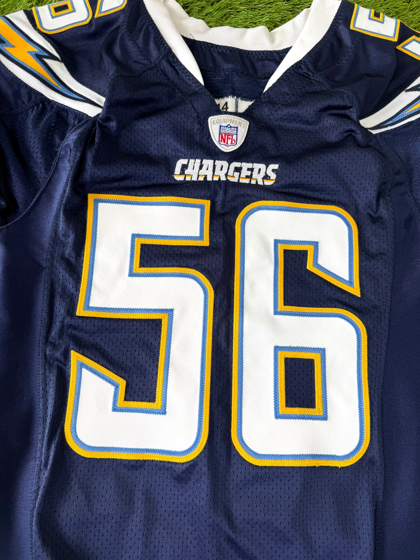 San Diego Chargers Shawne Merriman Team Issued Autographed NFL Football Jersey (44/Large)