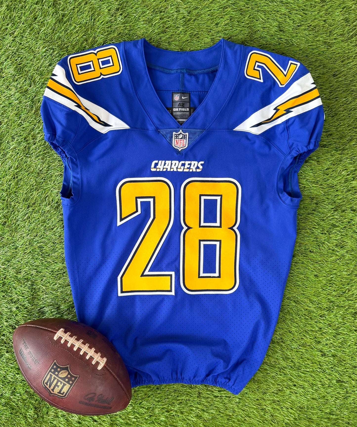San Diego Chargers Melvin Gordon Game Issued 2016 Color Rush NFL Football Jersey (42/Medium)