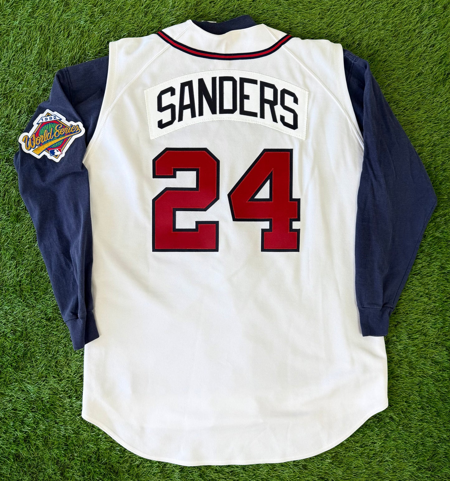 Atlanta Braves Deion Sanders 1992 World Series MLB Baseball Vest Jersey and Undershirt (48/XL)
