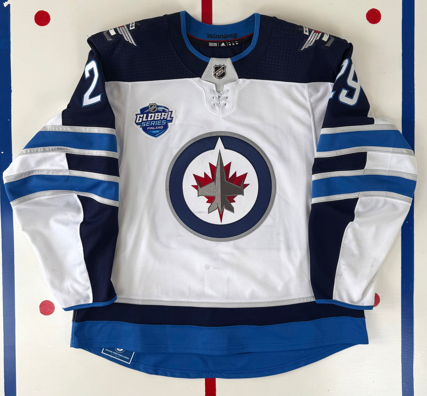Winnipeg Jets Patrick Laine 2018 Global Series NHL Hockey Jersey (56/XXL)