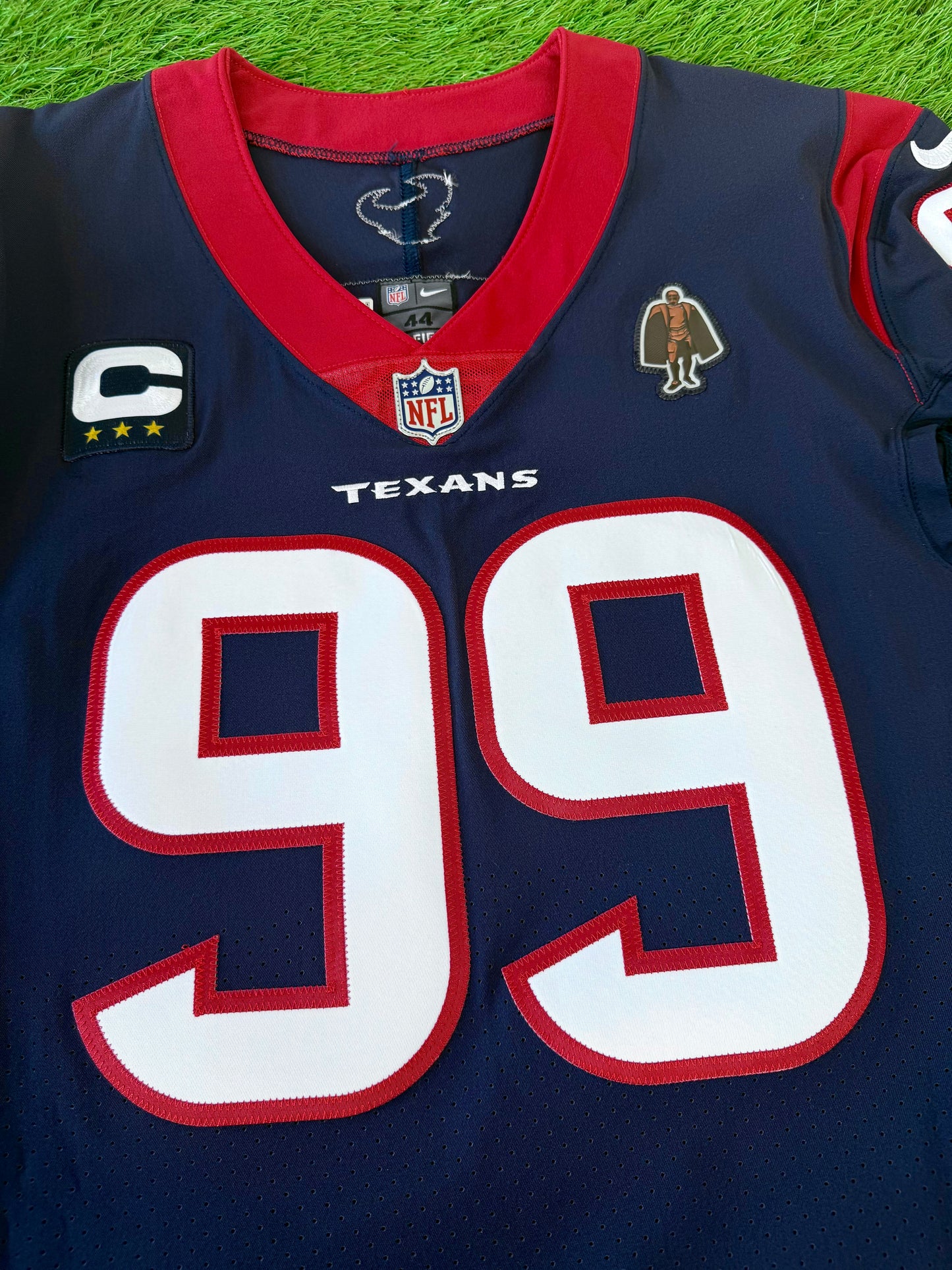 Houston Texans J.J. Watt 2020 Autographed Team Issued NFL Football Jersey (44/Large)