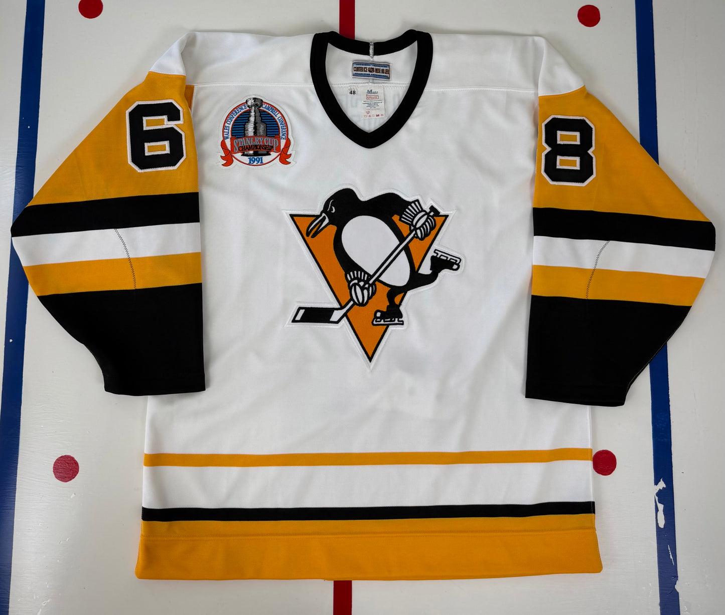 Pittsburgh Penguins Jaromir Jagr 1991 Stanley Cup Finals NHL Hockey Jersey (48/Large)