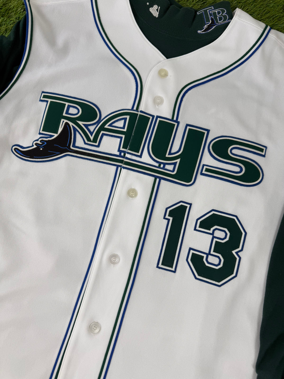 Tampa Bay Devil Rays Carl Crawford 2005-2006 MLB Baseball Vest Jersey & Undershirt (48/XL)