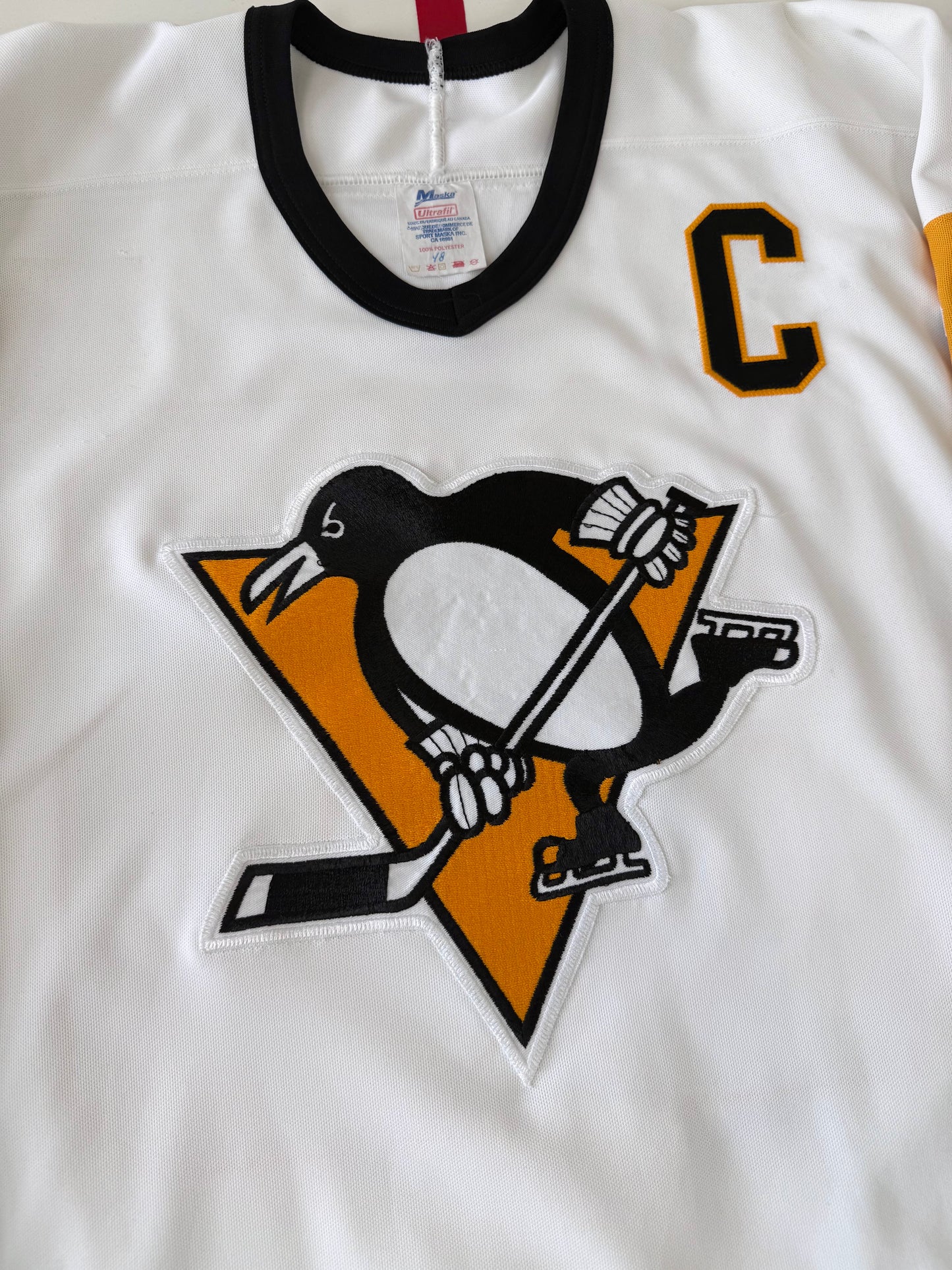 Pittsburgh Penguins Mario Lemieux 1989-1990 “Gold Toe” NHL Hockey Jersey (48/Large)