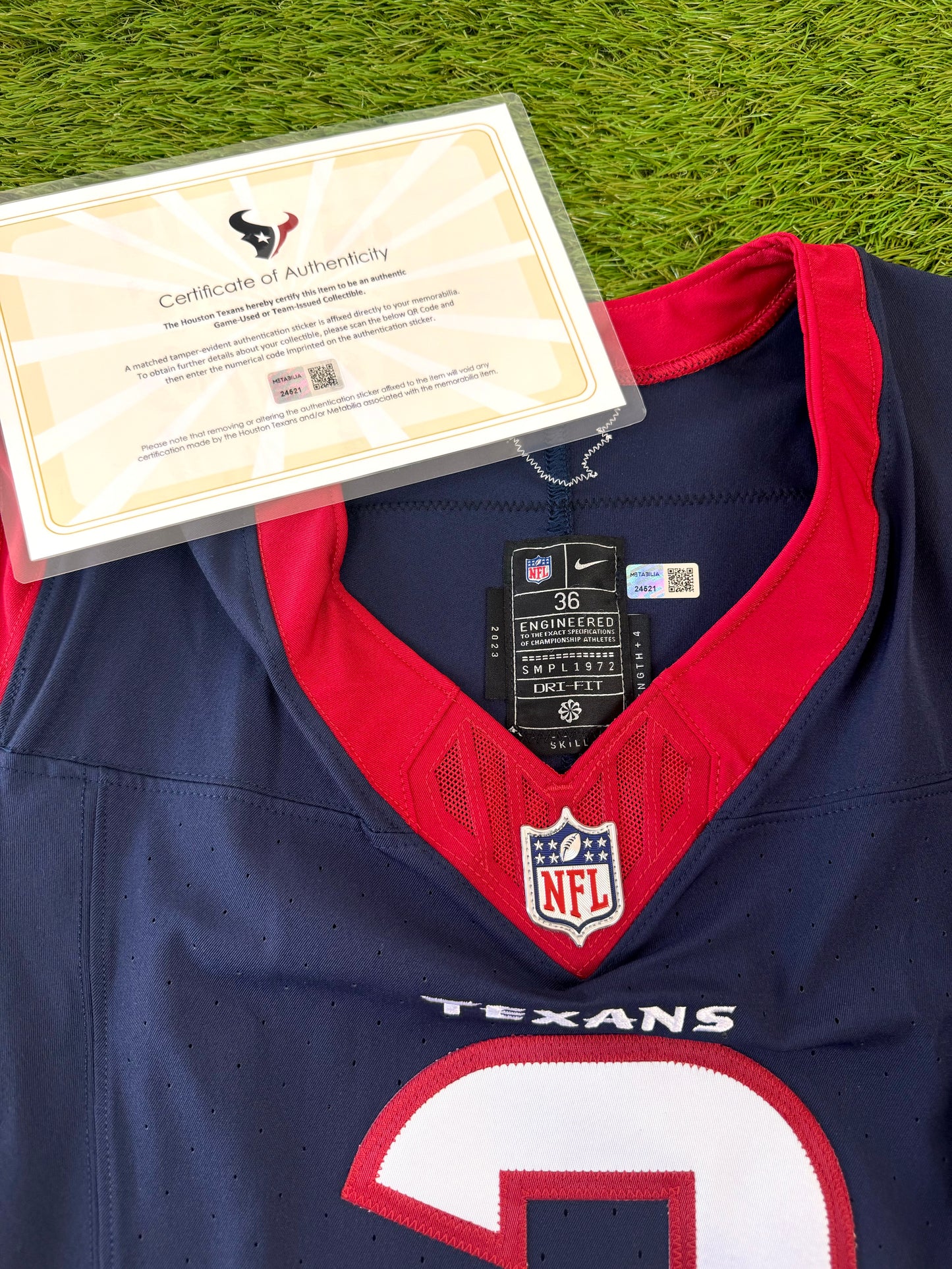 Houston Texans 2023 Tank Dell Game Issued NFL Football Jersey (36/Small)