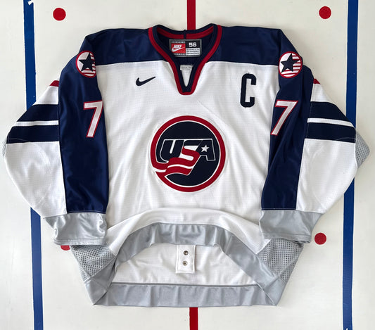 Team USA Chris Chelios 1998 Nagano Olympics Hockey Jersey (56/XL)