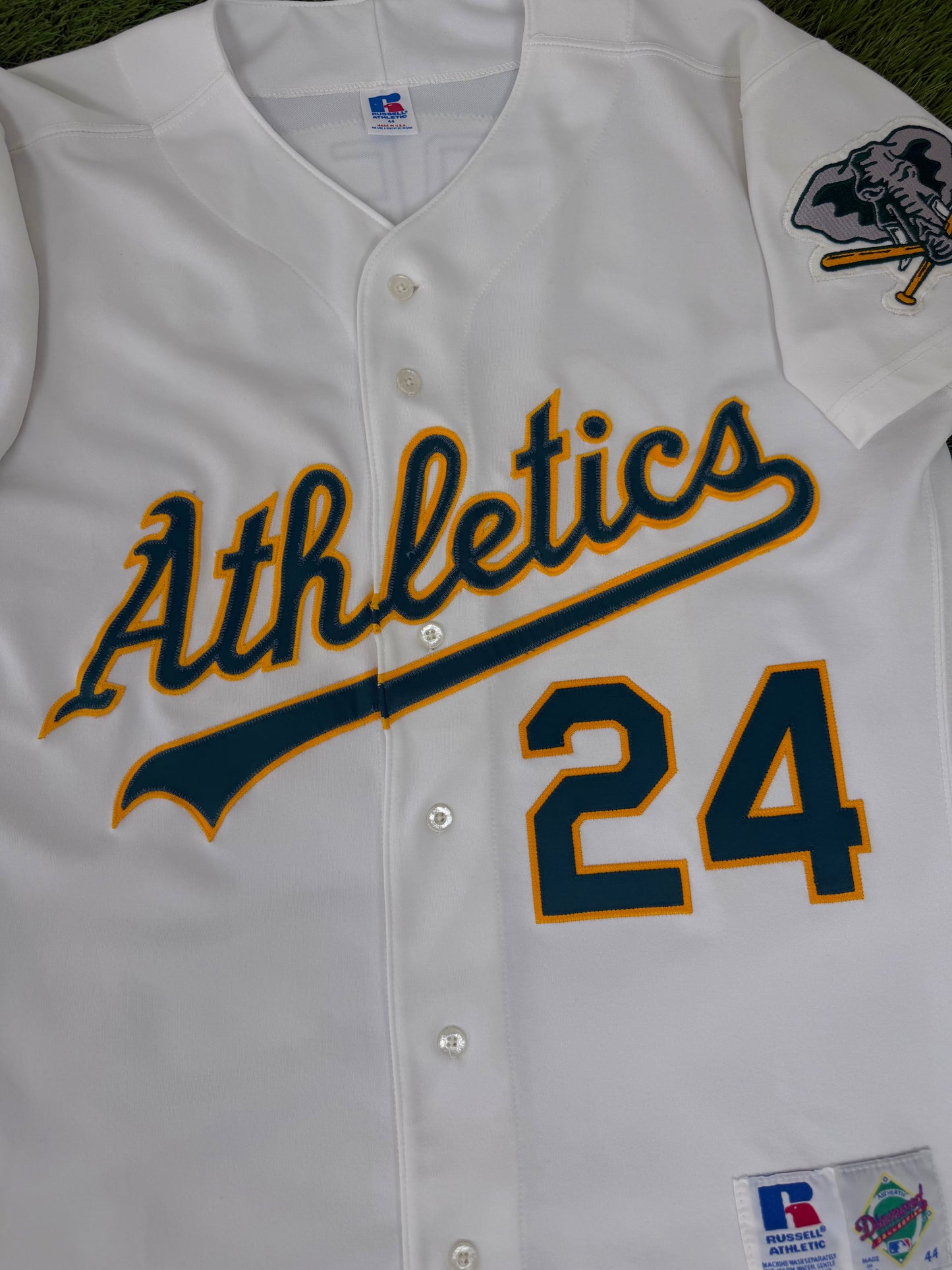 Oakland Athletics Rickey Henderson 1993 MLB Baseball Jersey (44/Large)